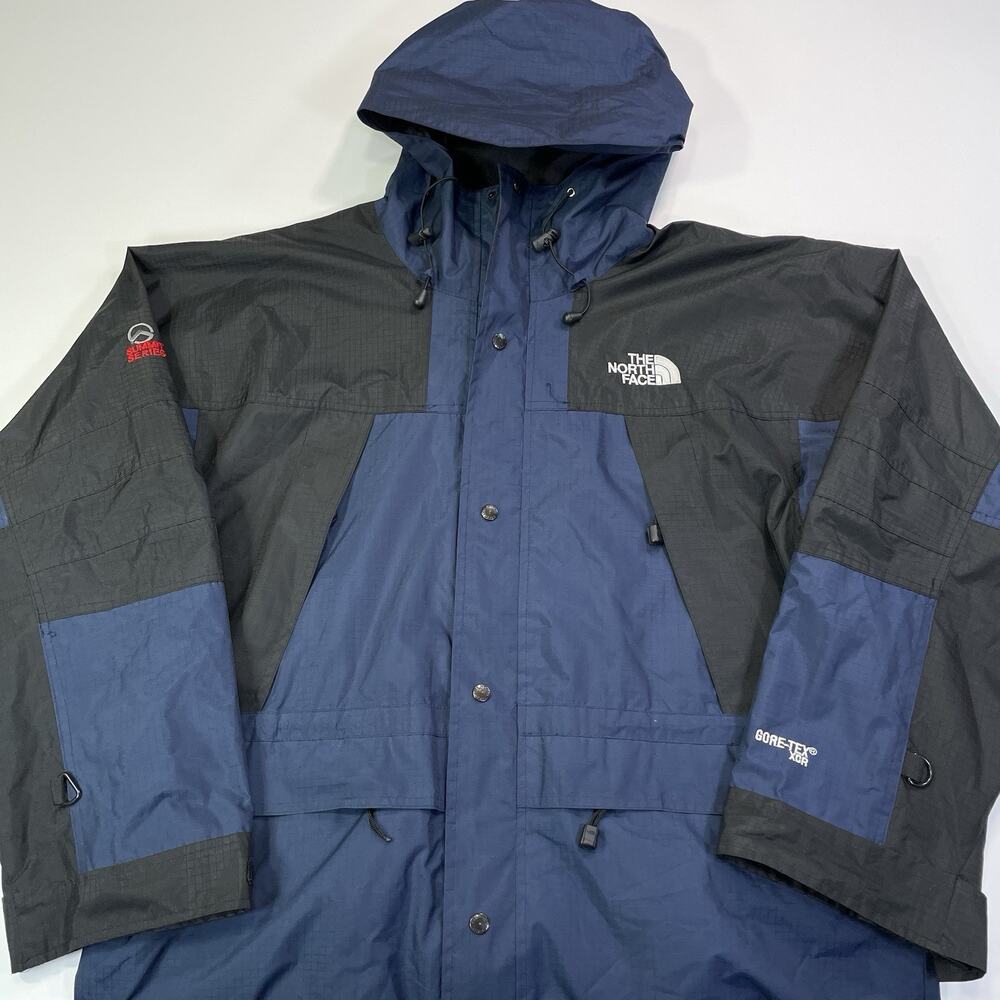 The North Face Mens Summit Series Goretex Waterproof Hooded Jacket Blue Sz XXL